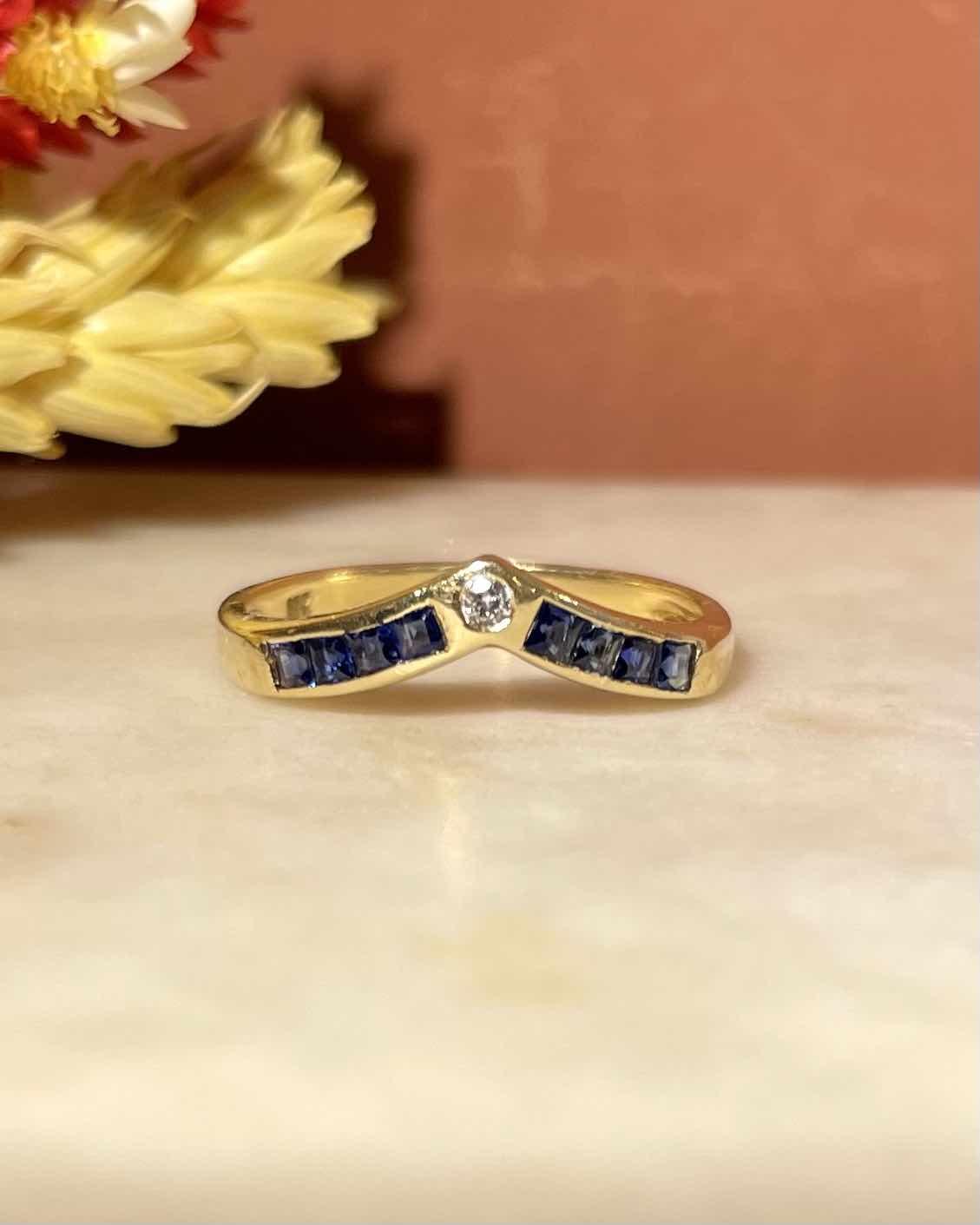 Demi Alliance Saphirs &amp; Diamant "Marilyn" - Elliade Paris
