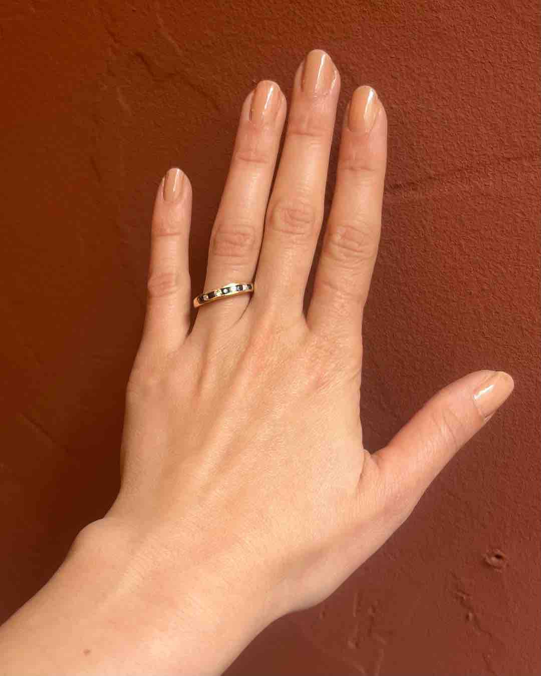 Demi Alliance Saphirs &amp; Diamants &quot;Agathe&quot; - Elliade Paris