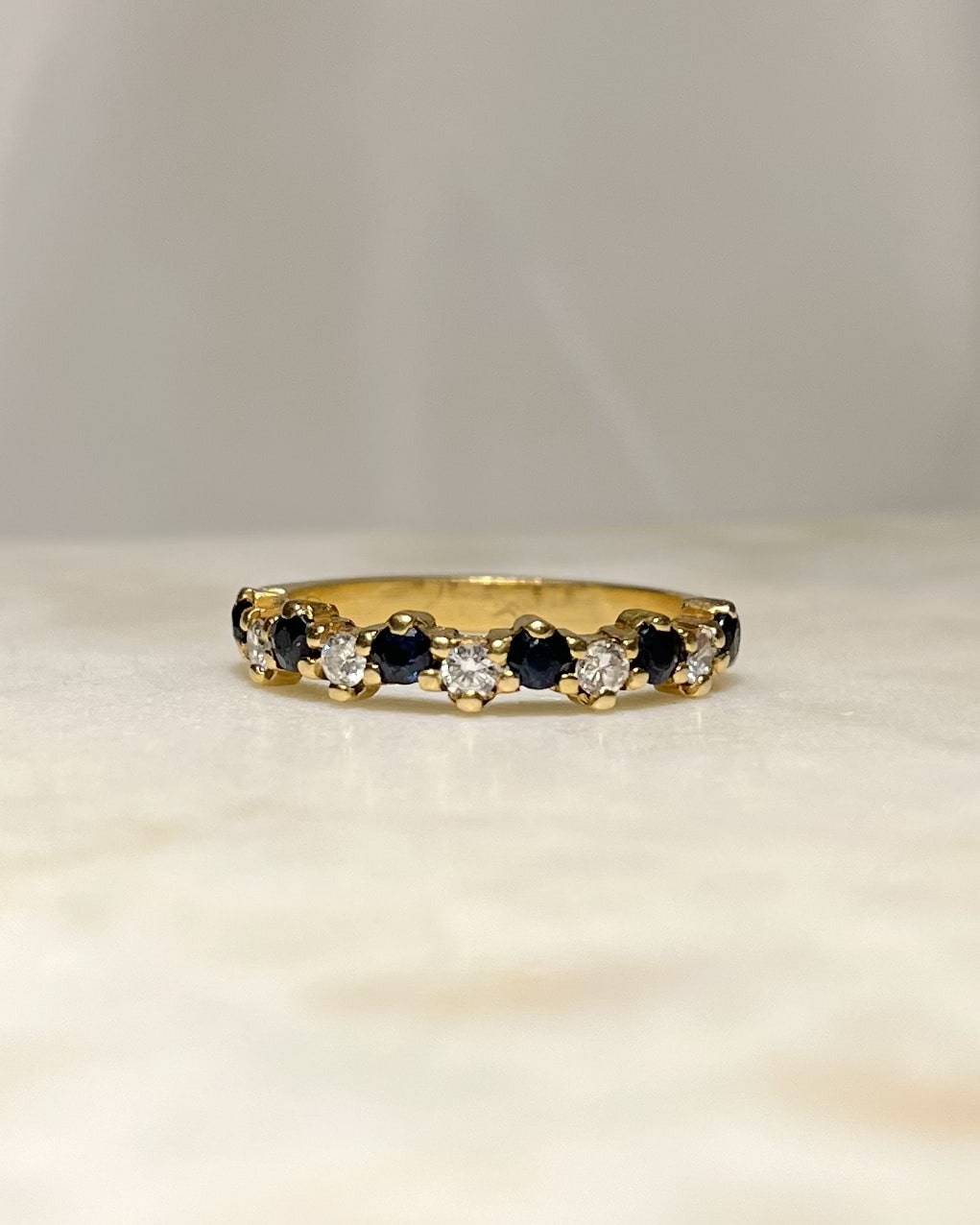 Demi alliance saphirs &amp; diamants "Angelina" - Elliade Paris