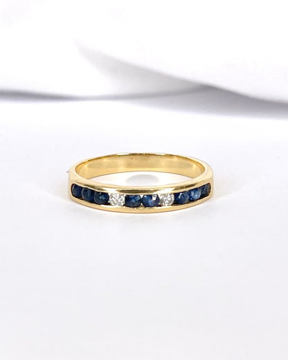 Demi Alliance Saphirs &amp; Diamants "Eva" - Elliade Paris