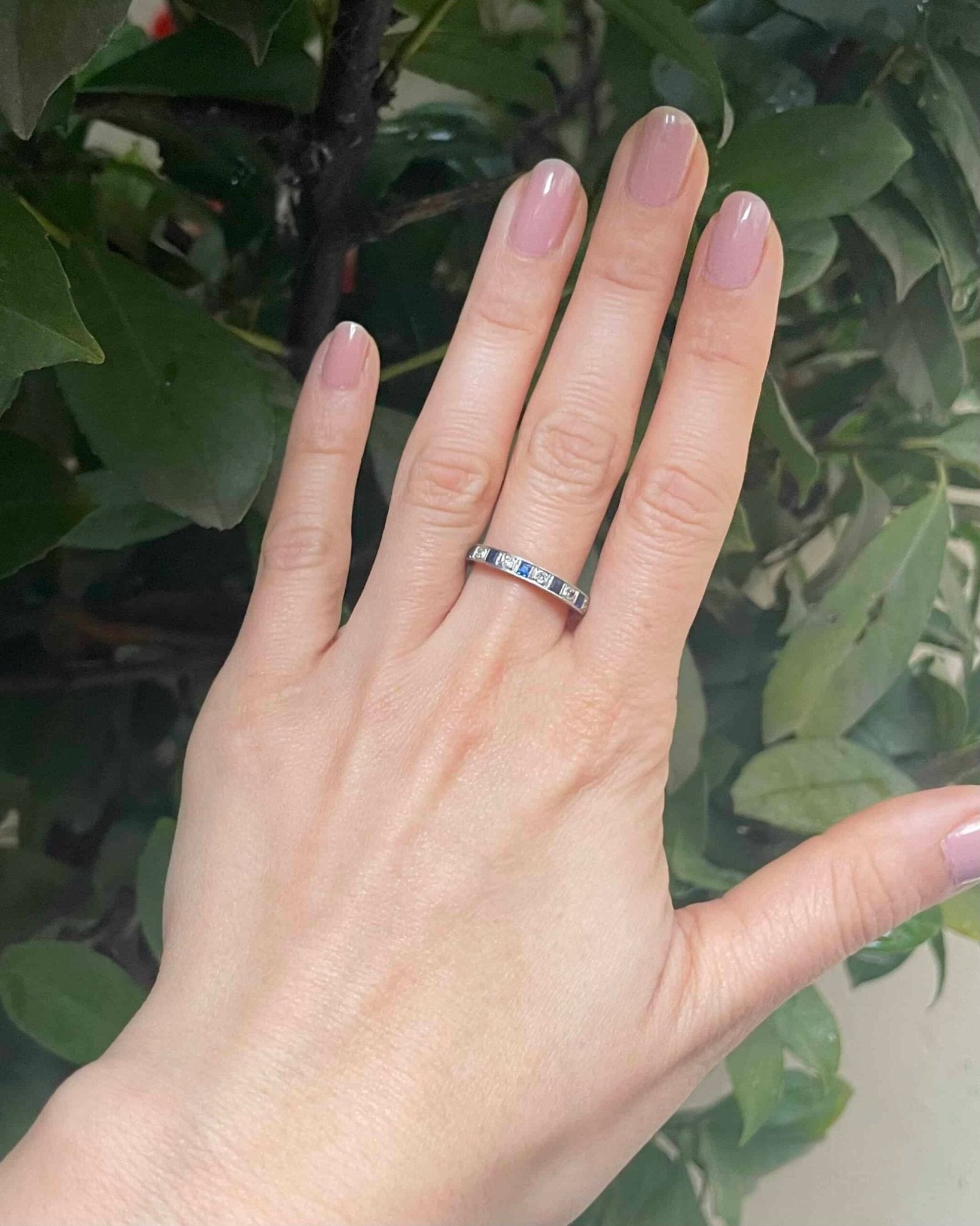 Demi alliance Saphirs &amp; Diamants "Ximena" - Elliade Paris
