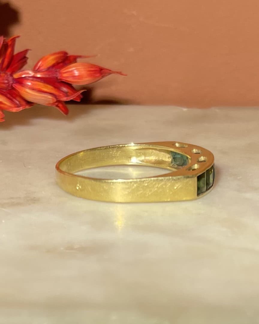 Demi Alliance 7 Tourmalines Vintage "Flavie" - Elliade Paris