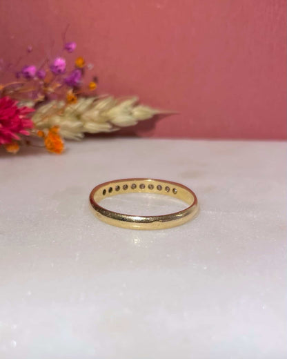 Demi Alliance Vintage 10 Diamants &quot;Daisy&quot; - Elliade Paris