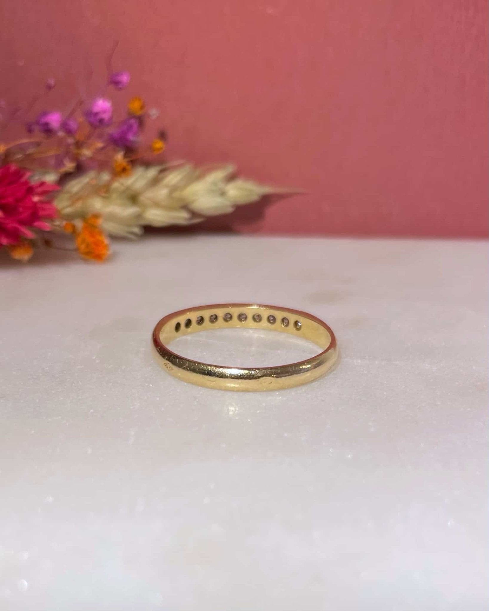 Demi Alliance Vintage 10 Diamants &quot;Daisy&quot; - Elliade Paris