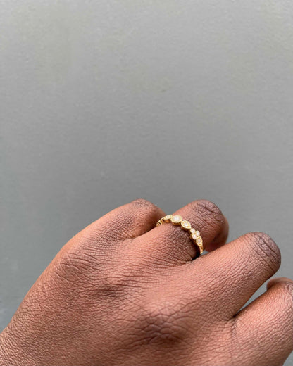 Demi Alliance Vintage 15 Diamants &quot;Lucile&quot; - Elliade Paris