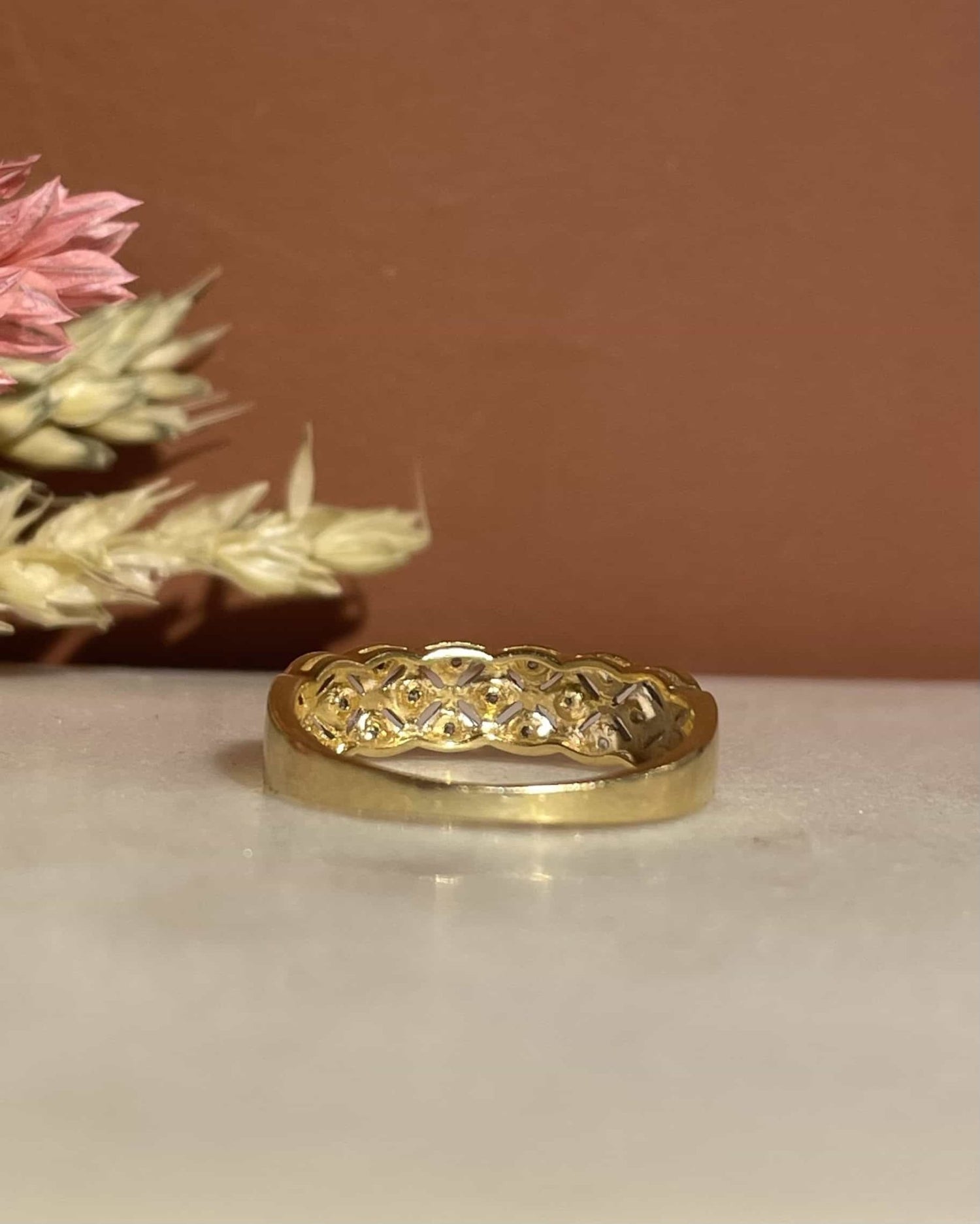 Demi - Alliance vintage 17 Diamants &quot;Astrid&quot; - Elliade Paris