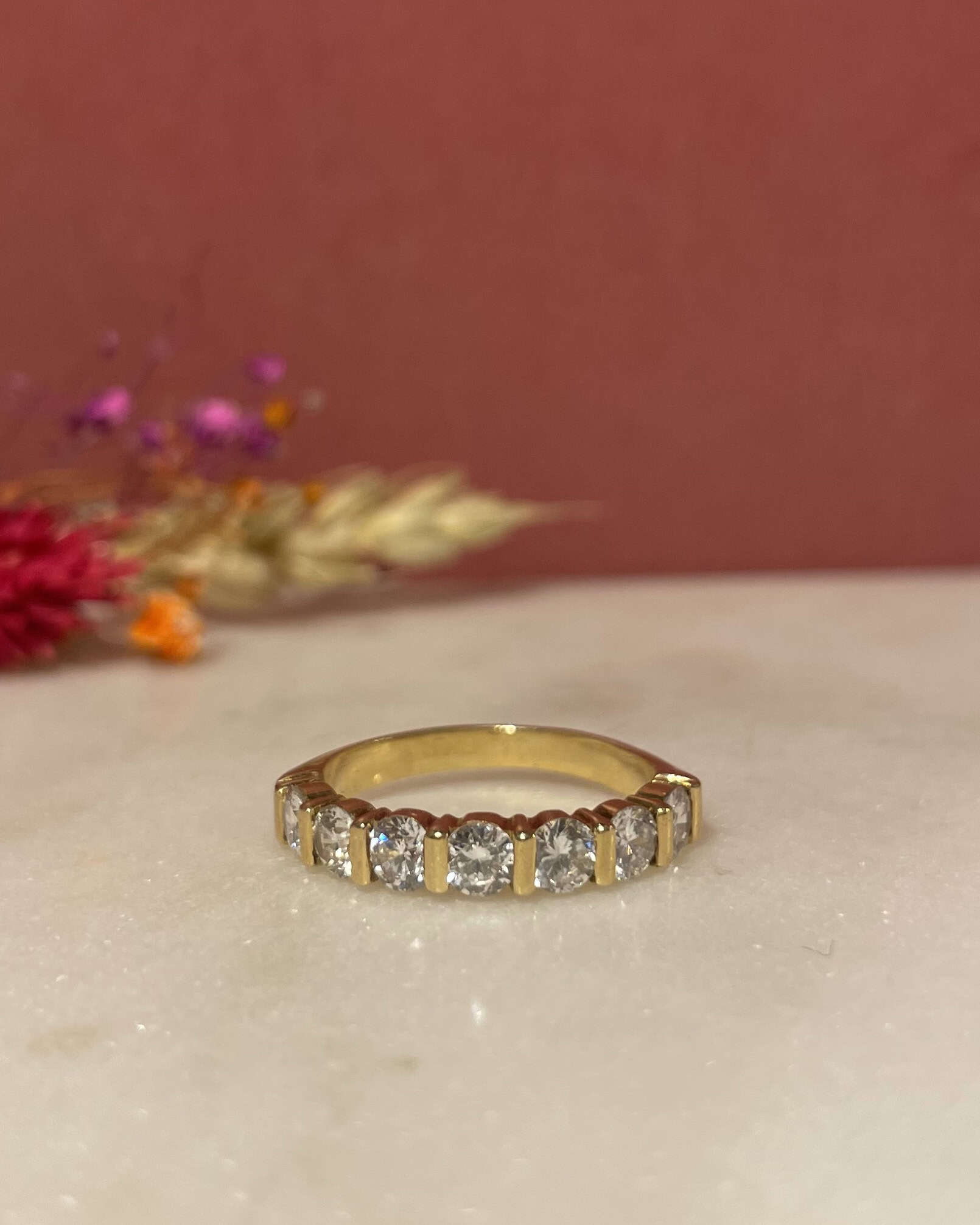Demi - Alliance Vintage 7 Diamants 1.05 Carat "Valentina" - Elliade Paris