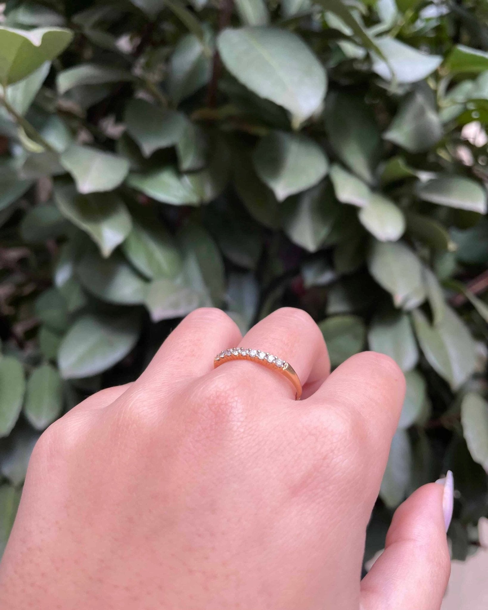 Demi Alliance Vintage 9 Diamants "Evelyn" - Elliade Paris