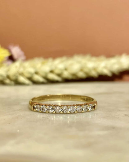 Demi Alliance Vintage 9 Diamants &quot;Evelyn&quot; - Elliade Paris
