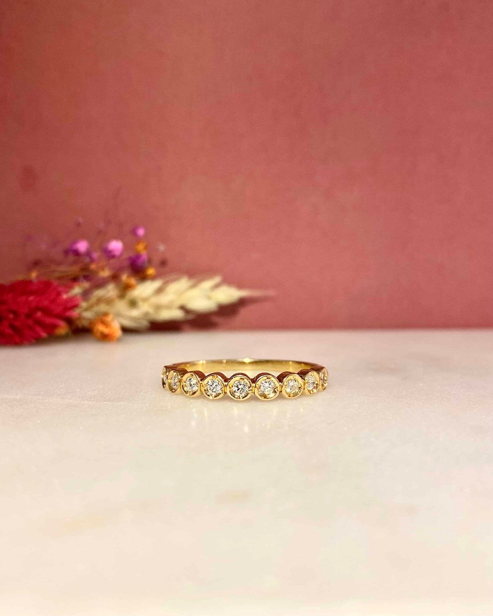 Demi - Alliance Vintage 9 Diamants &quot;Jassy&quot; - Elliade Paris