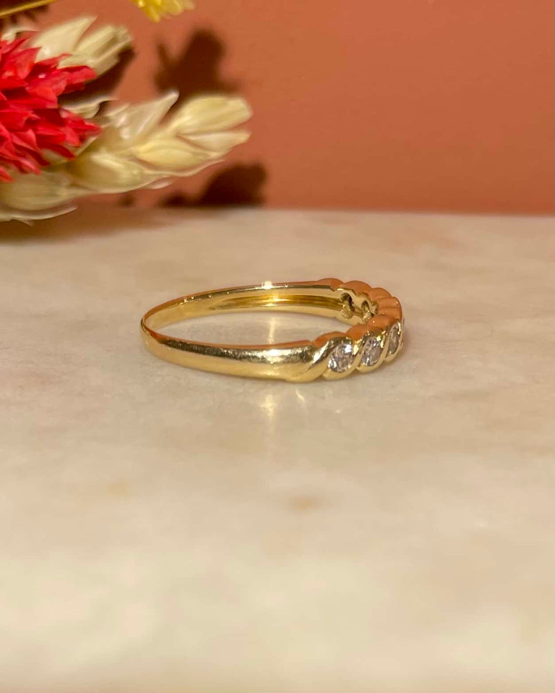 &quot;Teodora&quot; 7 Diamond Half Wedding Band