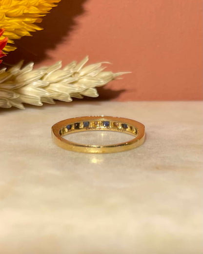 Demi alliance Saphirs &amp; Diamants &quot;Ximena&quot;