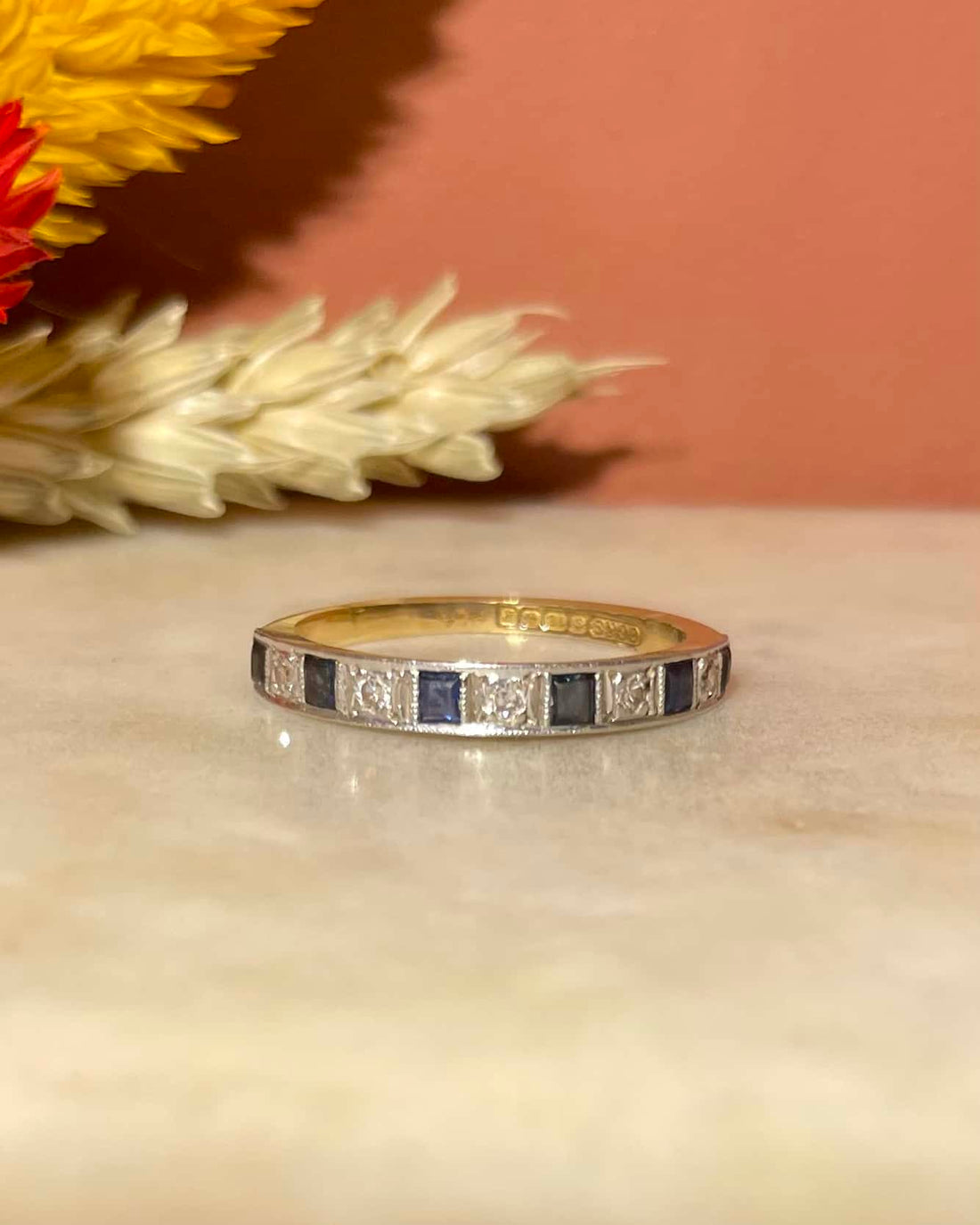 Demi alliance Saphirs &amp; Diamants &quot;Ximena&quot;