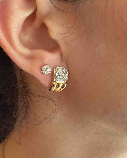 Demi - Créoles 28 diamants &quot;Chloé&quot; - Elliade Paris
