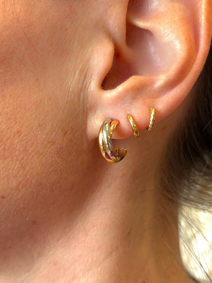 Demi-Créoles 3 Ors 18 carats "Virginie" - Elliade Paris
