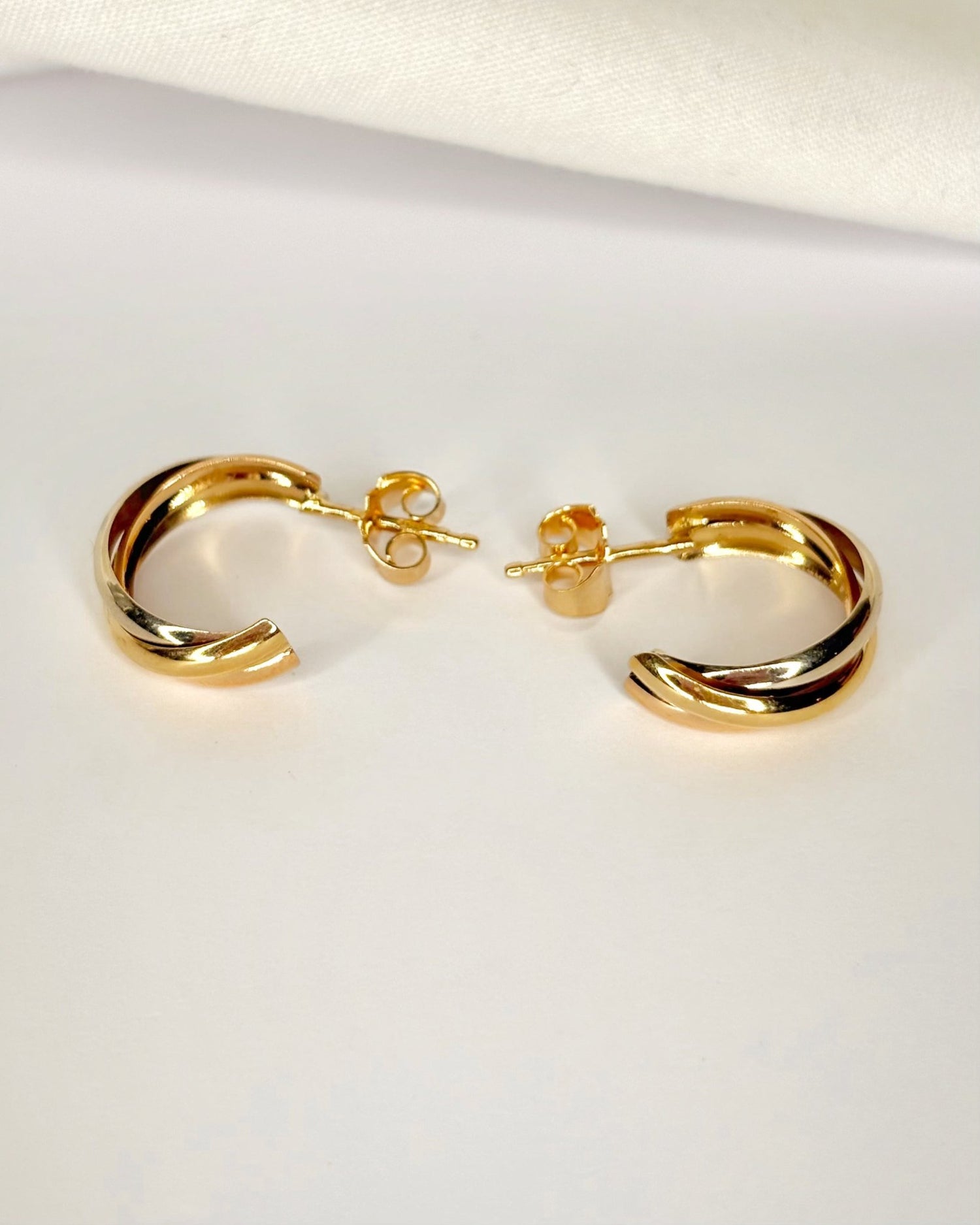 Demi-Créoles 3 Ors 18 carats "Virginie" - Elliade Paris