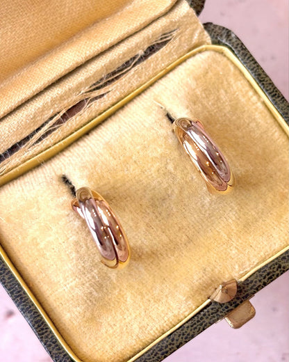 Demi-Créoles 3 Ors 18 carats "Virginie" - Elliade Paris