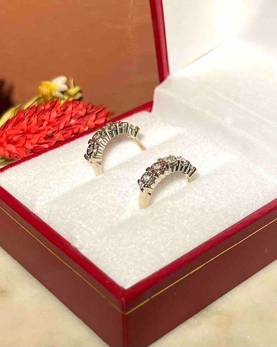 Half Diamond Hoop Earrings &quot;Larissa&quot;