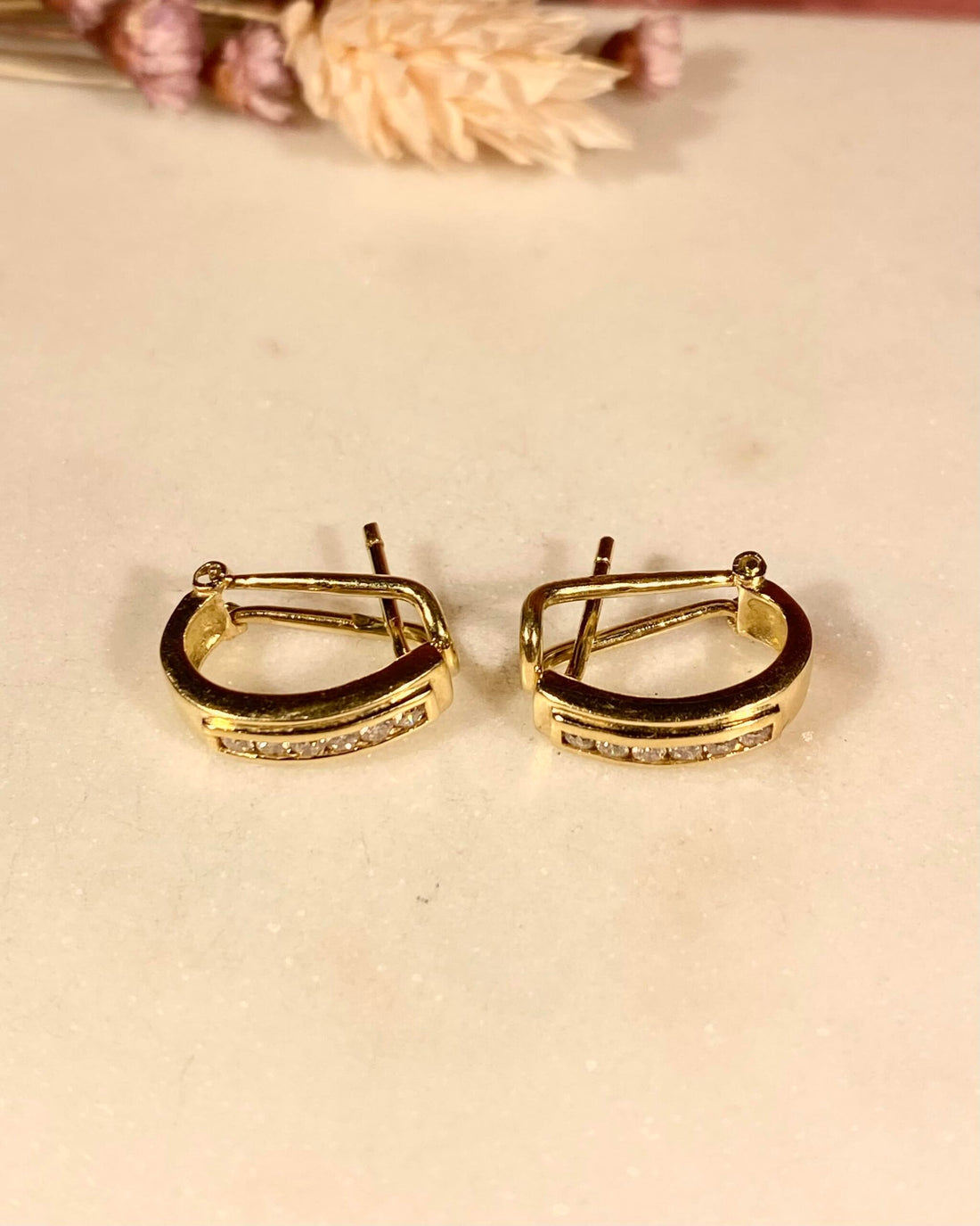 "Eliana" 12 Diamond Hoop Earrings