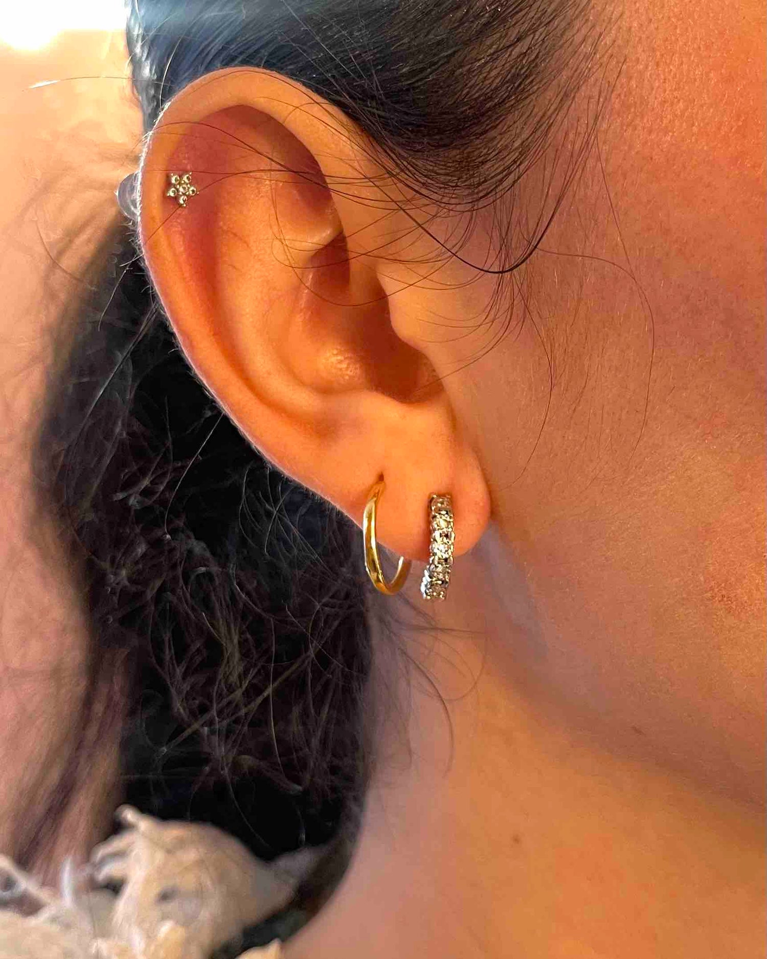 Demie Créoles Diamants &quot;Larissa&quot;