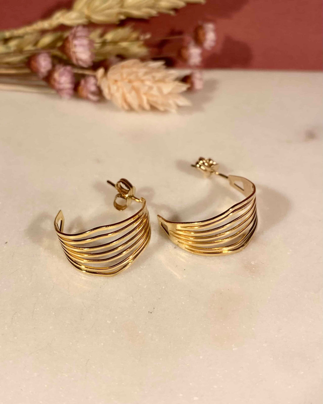 Créoles Vintage Or jaune &quot;Issa&quot;