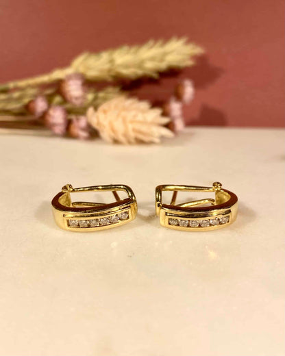 &quot;Eliana&quot; 12 Diamond Hoop Earrings