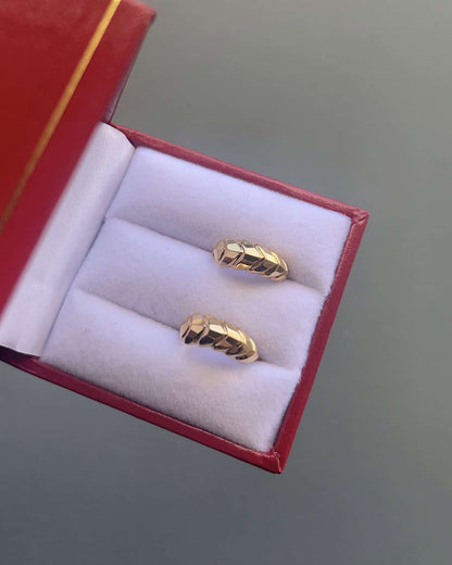 Pendientes vintage de medio aro en oro amarillo "Fay"