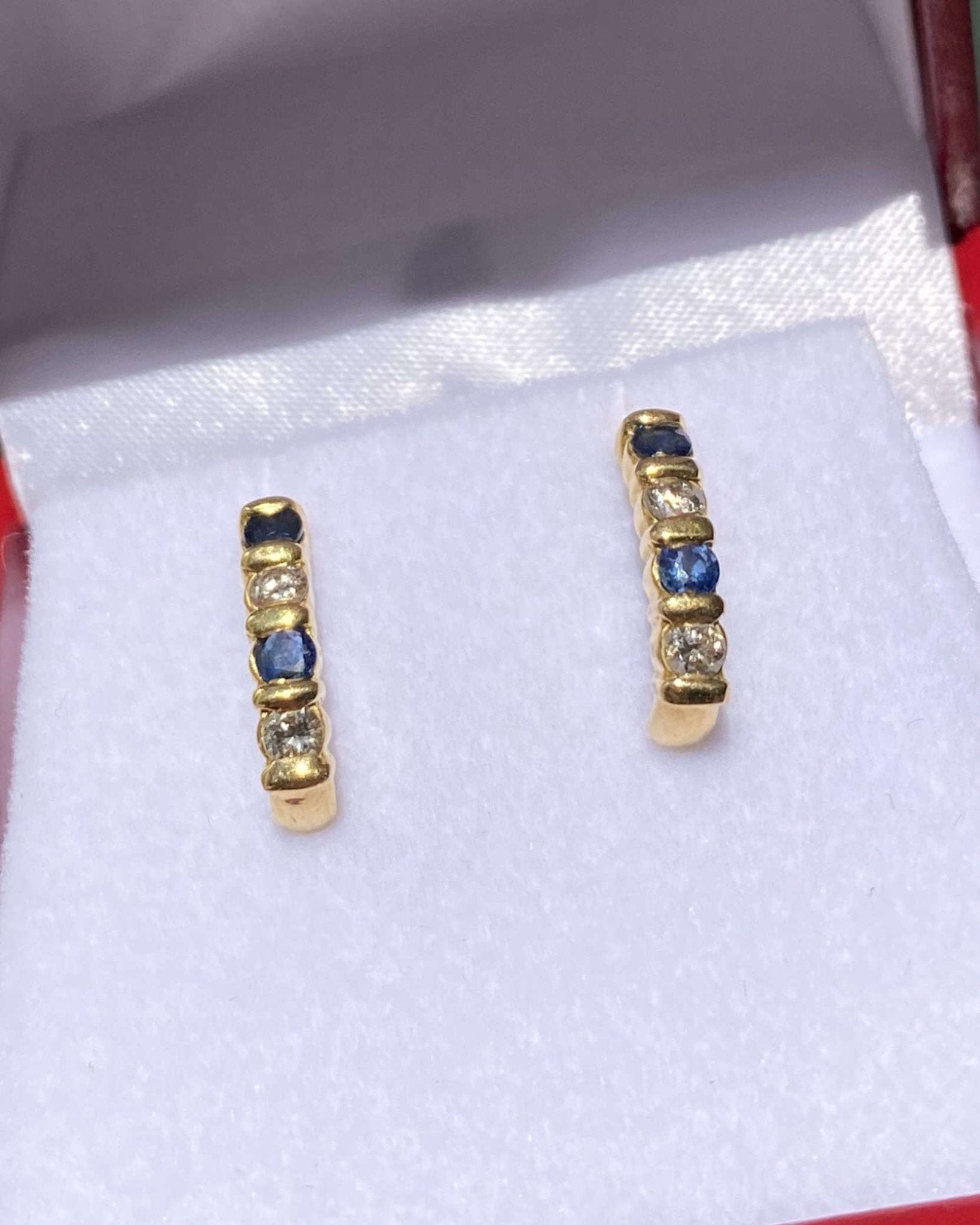 Demi - Créoles Saphirs &amp; Diamants "Alexandra" - Elliade Paris