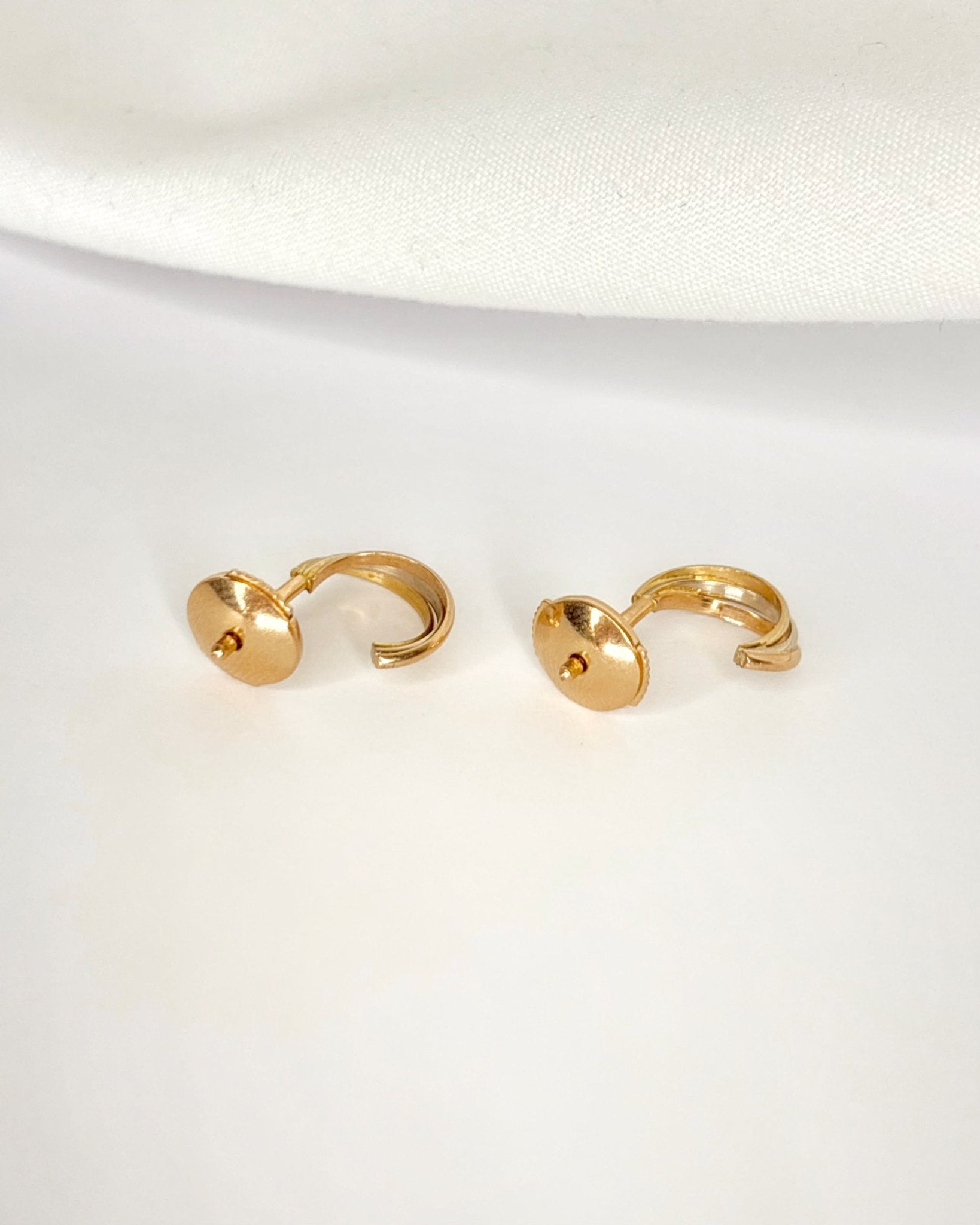 Demi-Créoles Trois Ors 18 carats "Francine" - Elliade Paris