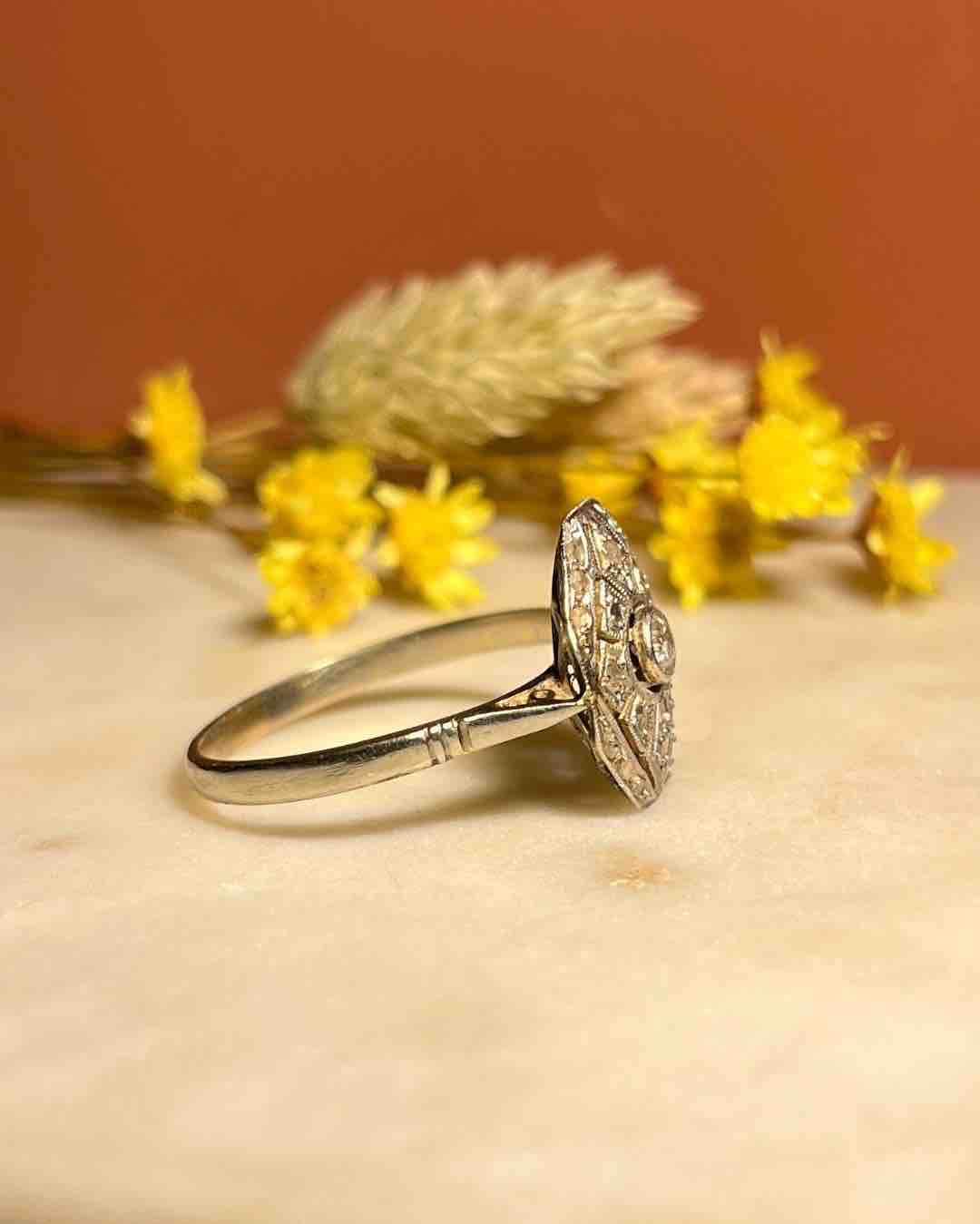 Bague Diamants Art-déco vintage &quot;Denise&quot;