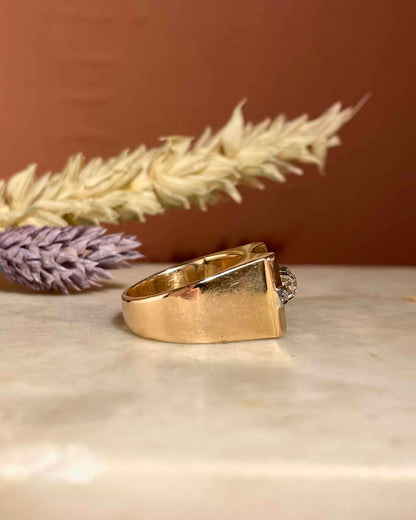 Vintage Tank Ring 10g Gold &amp;amp; Diamond "Shania"