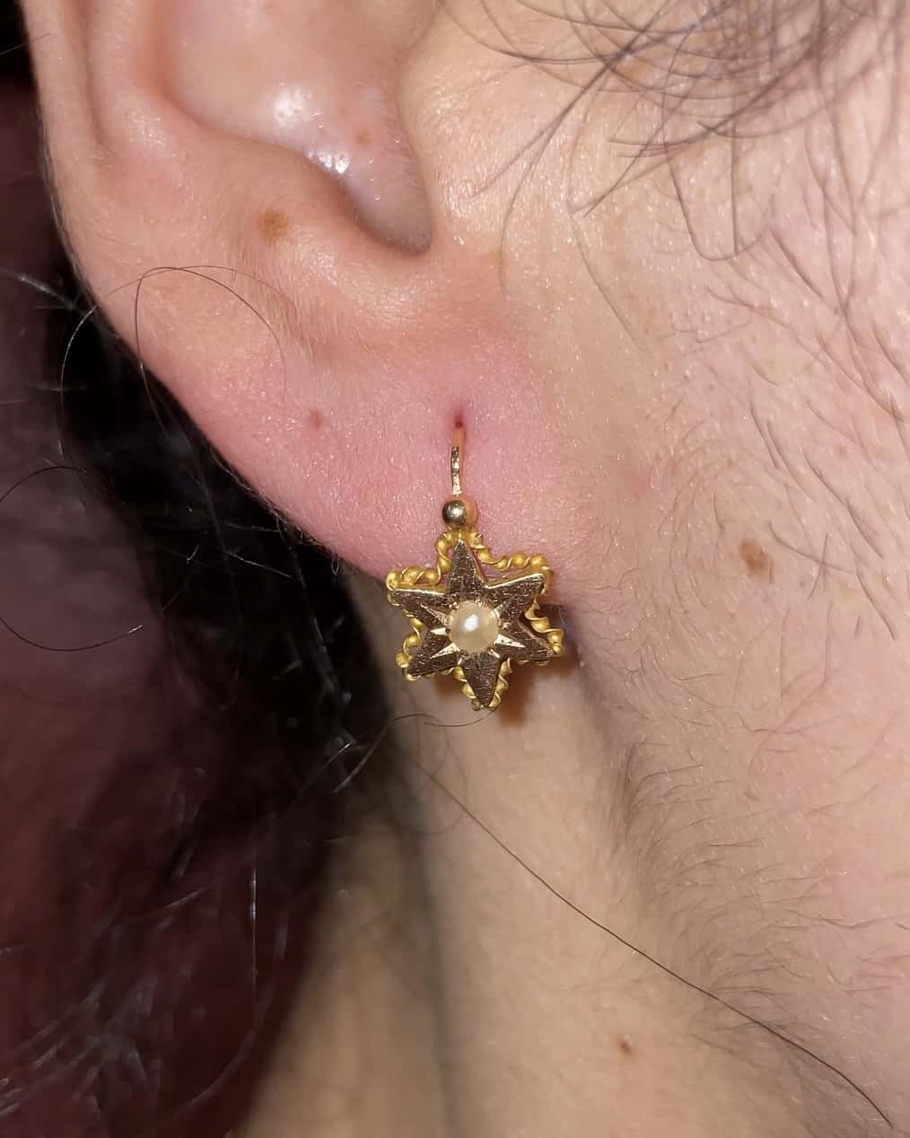 Dormeuses Étoiles Vintage Perles &quot;Kayla&quot;