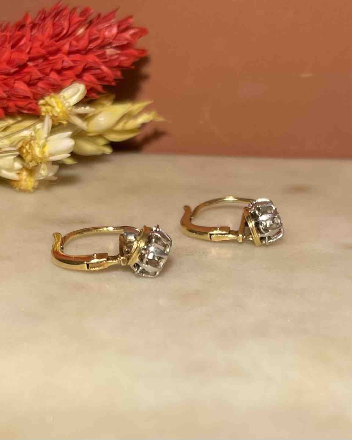 Dormeuses Diamants Or &amp; Platine "Alexia"
