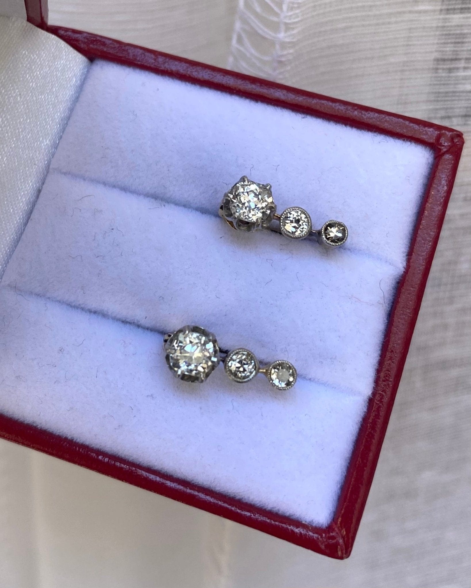 Dormeuses Art Déco Diamants 0.54 carat "Louna" - Elliade Paris