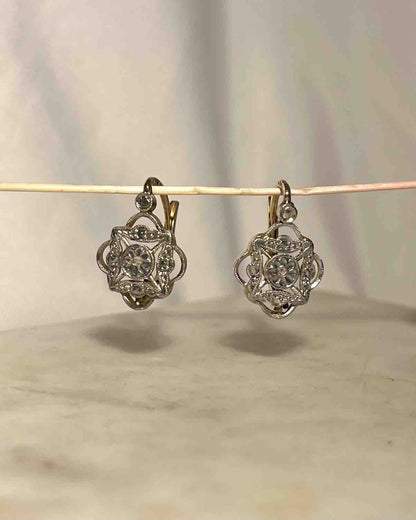 Dormeuses Art - déco diamants &quot;Élise&quot; - Elliade Paris