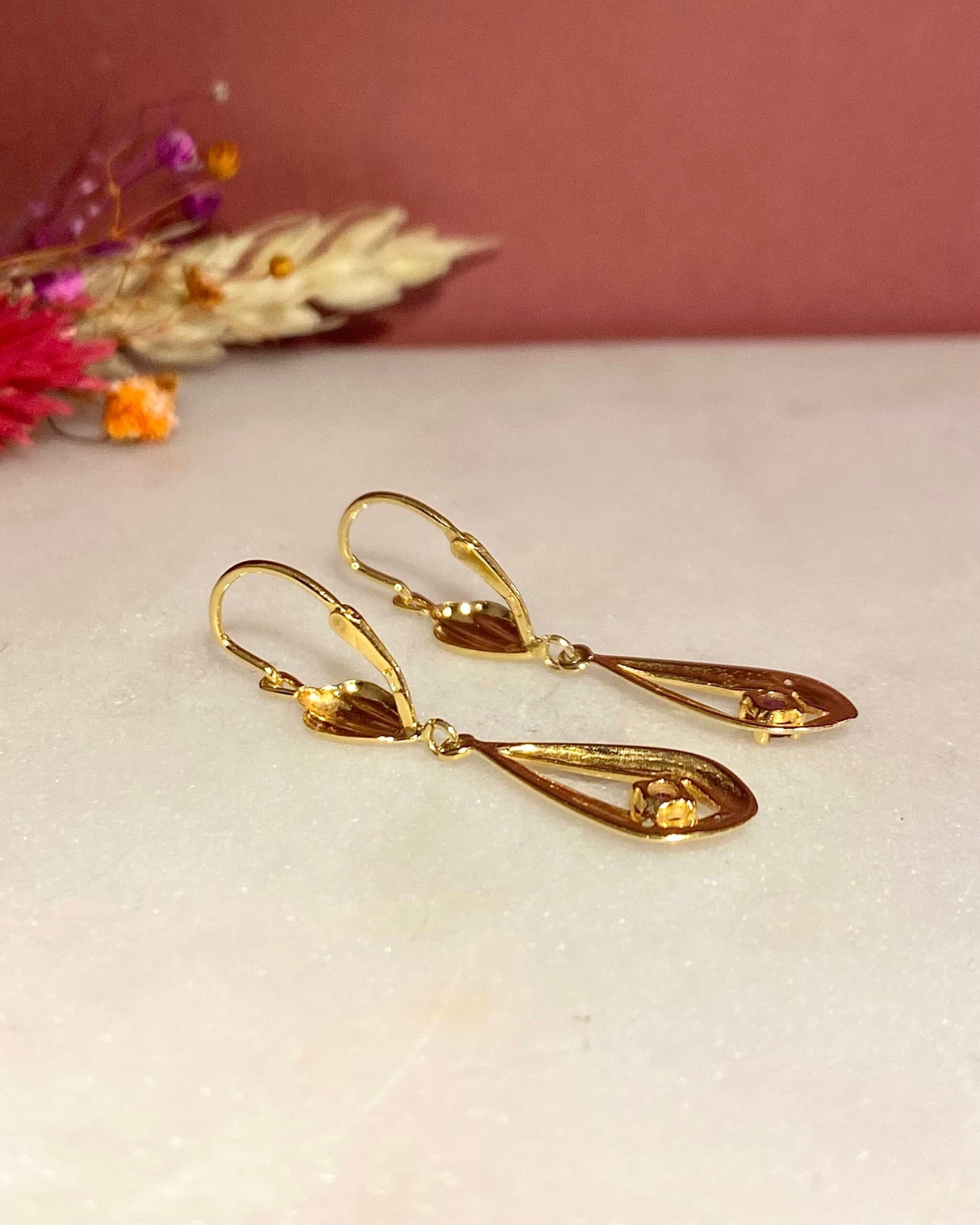 Dormeuses Vintage Rubis &amp; Diamants "Rosaline"