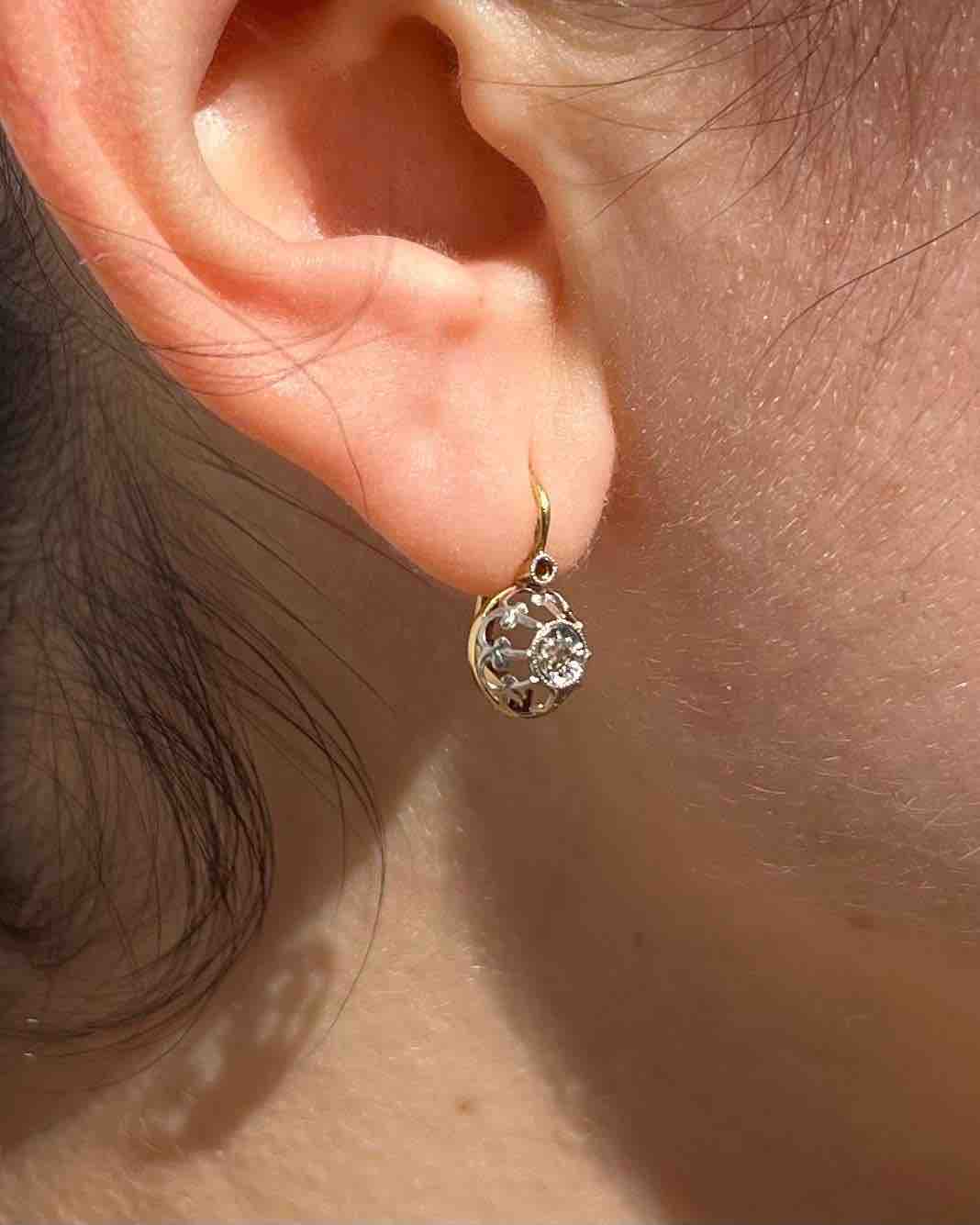 Dormeuses Diamants et Or &quot;Charlène&quot;