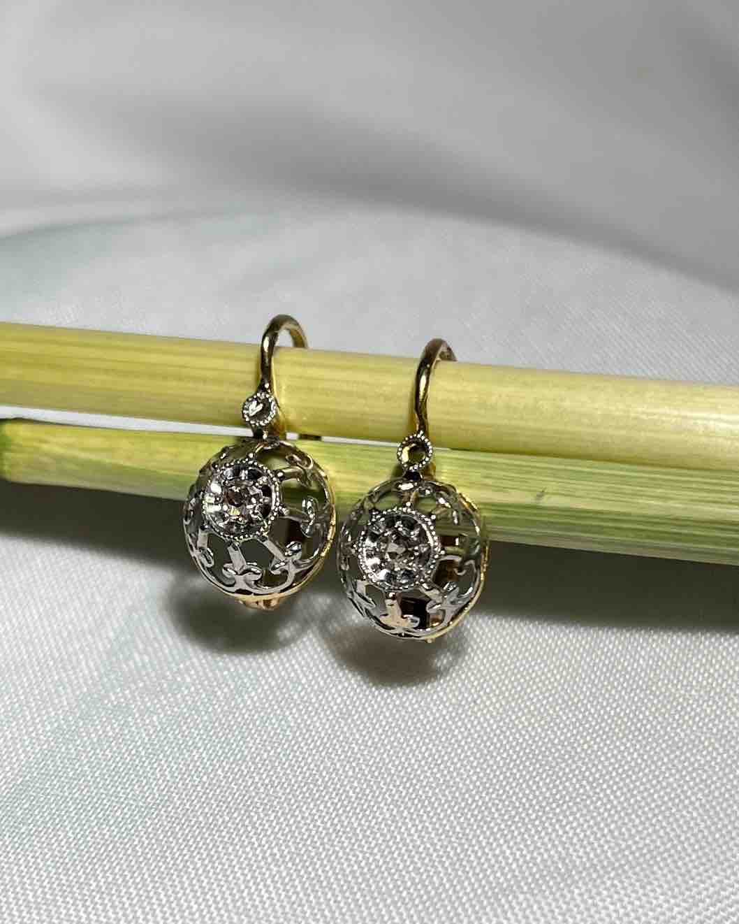 Dormeuses Diamants et Or &quot;Charlène&quot;
