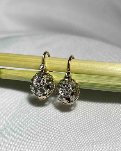 Dormeuses Diamants et Or &quot;Charlène&quot;