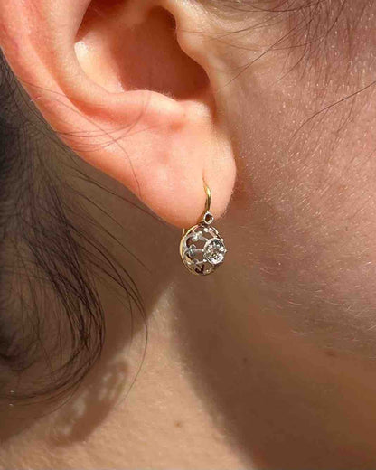 Dormeuses Diamants et Or &quot;Charlène&quot; - Elliade Paris