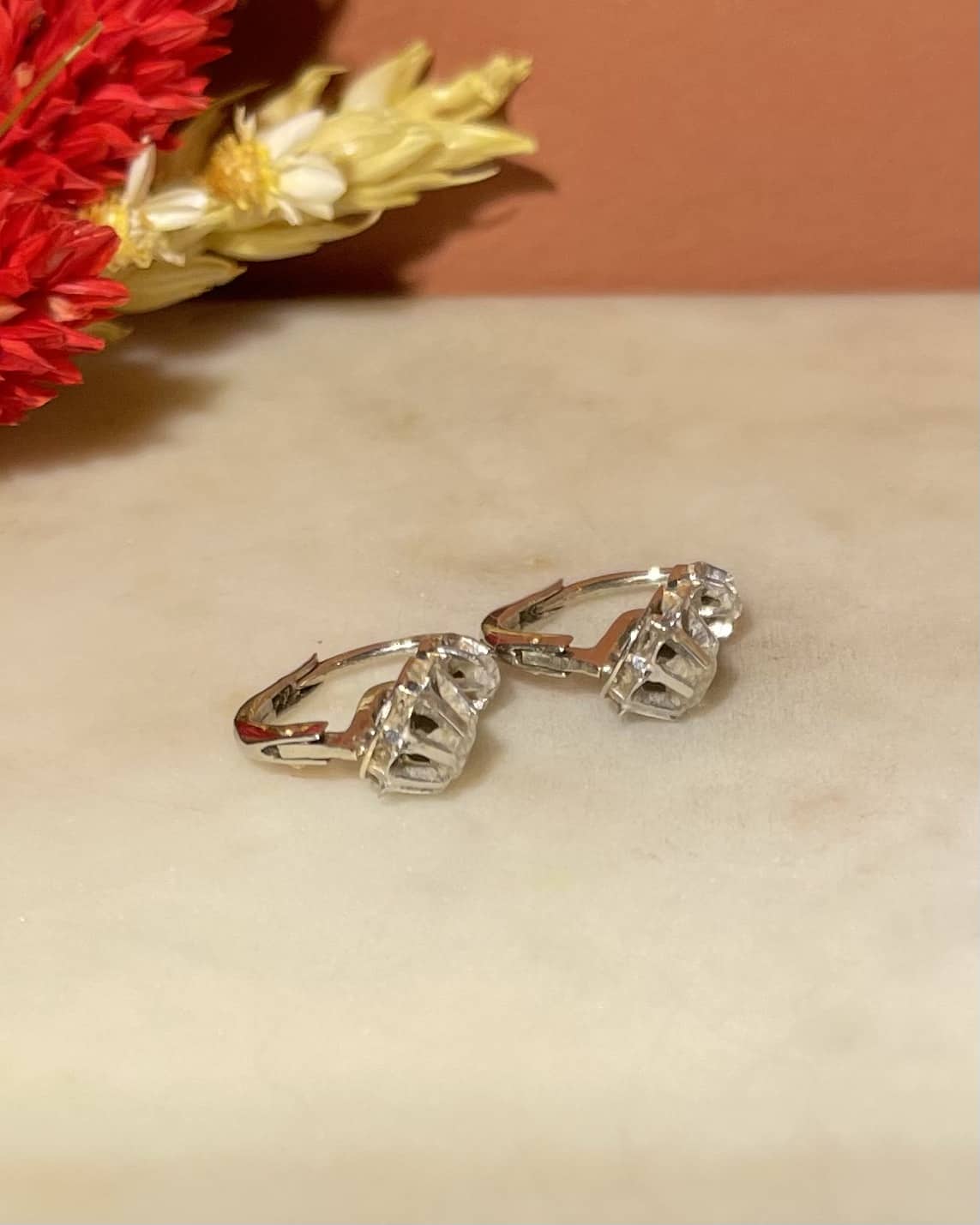 Dormeuses Diamants Or &amp; Platine &quot;Victorine&quot; - Elliade Paris