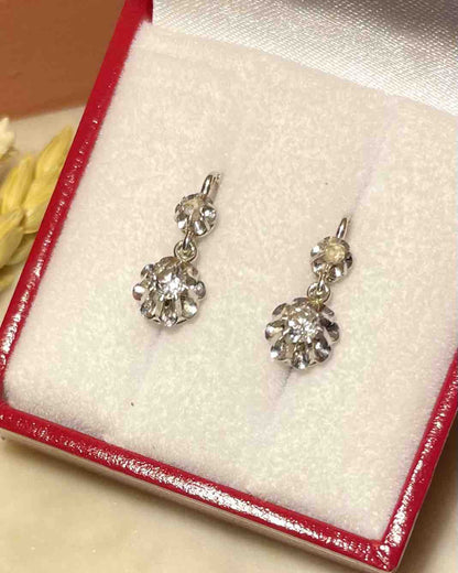 Dormeuses Diamants Or &amp; Platine &quot;Victorine&quot; - Elliade Paris