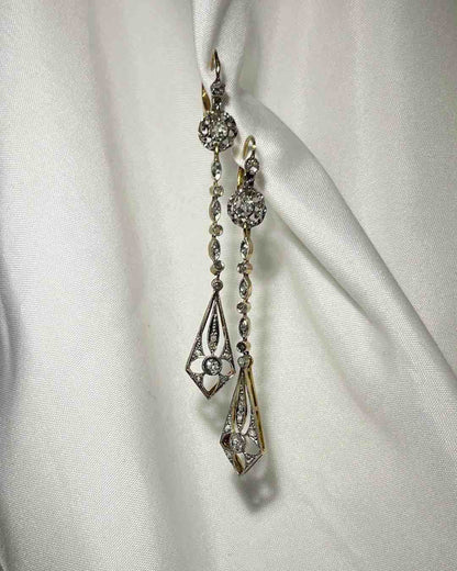 Dormeuses diamants vintage "Allison" - Elliade Paris