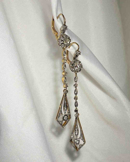 Dormeuses diamants vintage "Allison" - Elliade Paris