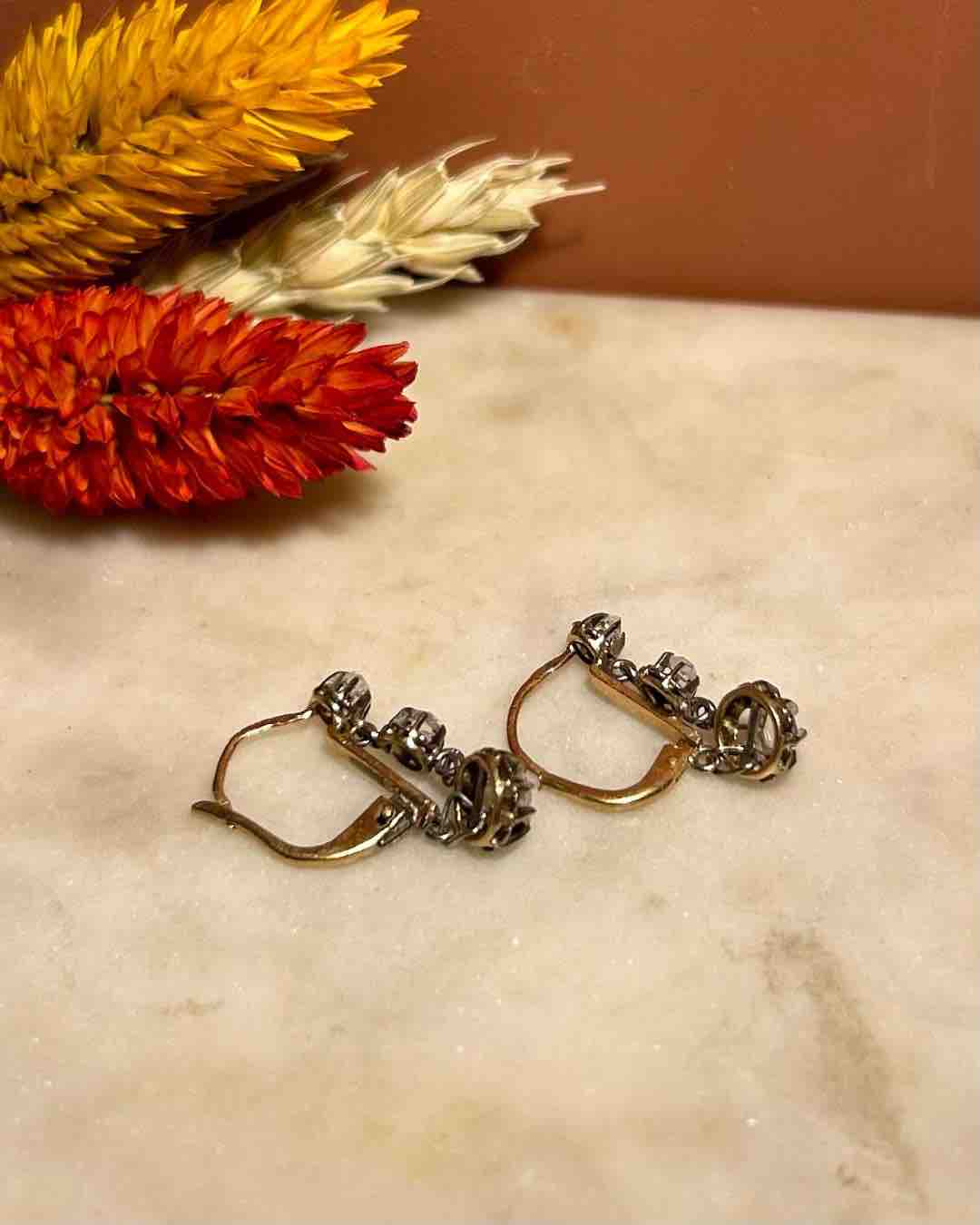 Dormeuses Diamants vintage "Solina" - Elliade Paris