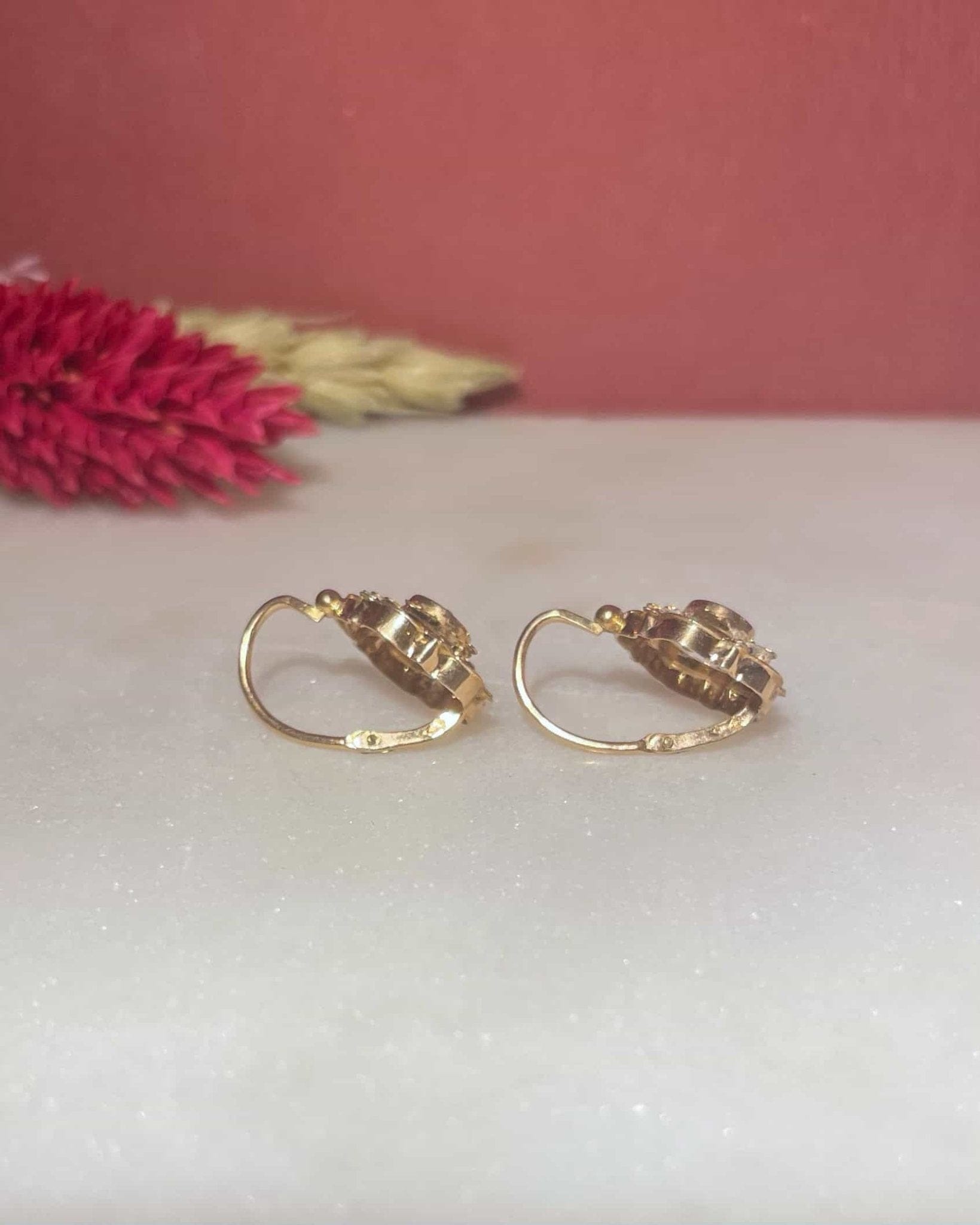 Dormeuses Fleurs Vintage Perles "Anémone" - Elliade Paris