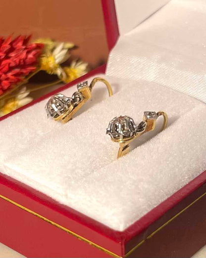 Dormeuses Diamants Or &amp; Platine &quot;Sacha&quot;