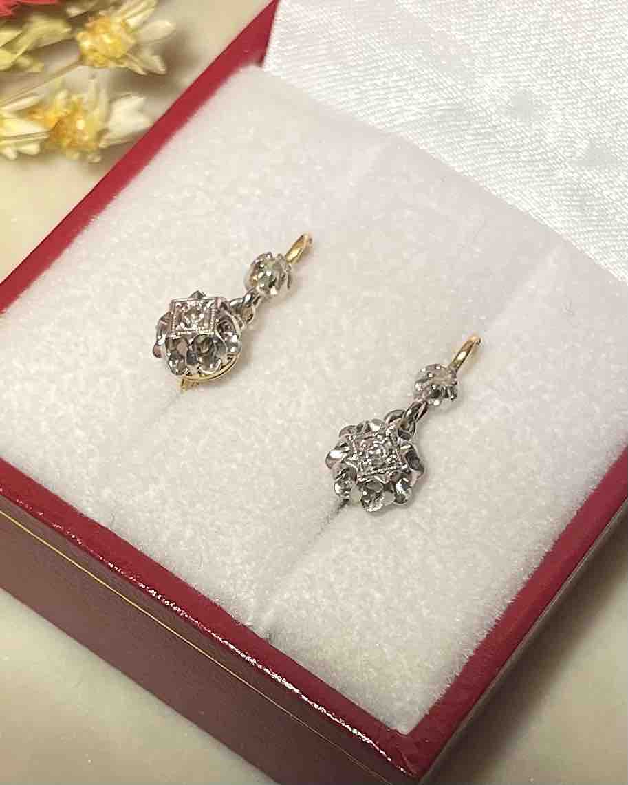 Dormeuses Diamants Or &amp; Platine &quot;Alexia&quot;