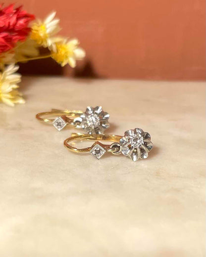 Dormeuses Diamants Or &amp; Platine &quot;Sacha&quot;