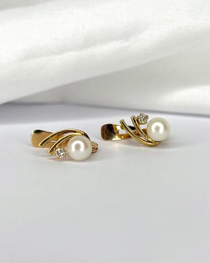 Dormeuses Perles &amp; Diamants &quot;Martha&quot; - Elliade Paris